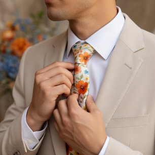 Ljus våräng blomster mönster slips