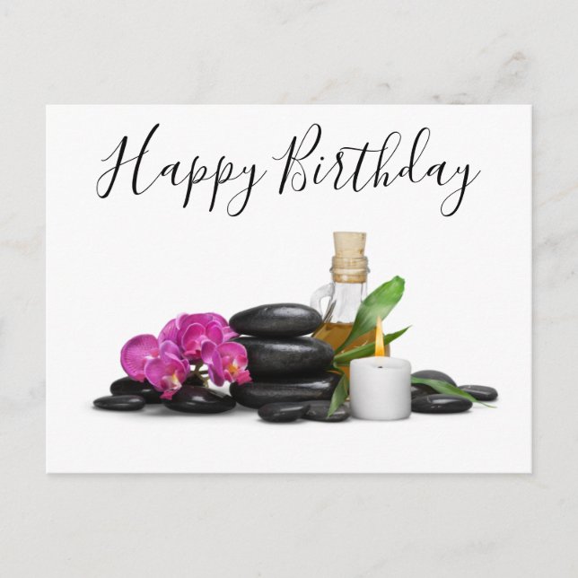 Ljus Varma sten Orkidé Blomma från Spa Vykort (Framsida)