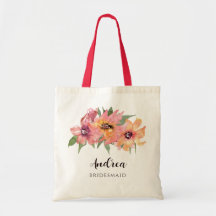 Ljus vattenfärg Blommig Brudtjej Anpassad Present