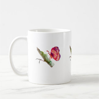 Ljus vattenfärg fjäril sen mokg kaffemugg