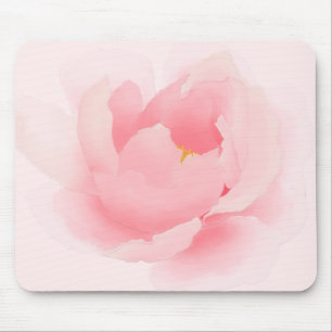 Ljus vattenfärgblommigt - rosa pion musmatta