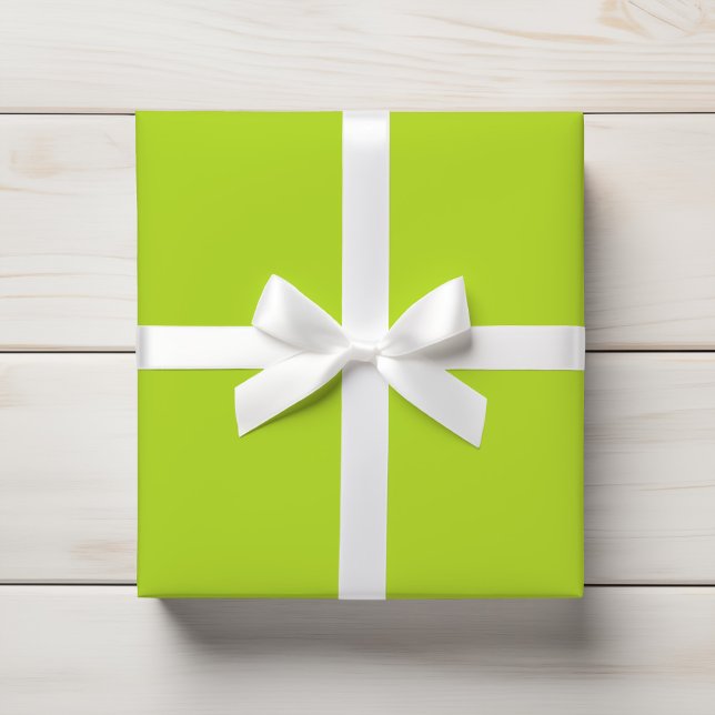 Ljus Vibrant Lime Green Citrus Solid Presentpapper (Skapare uppladdad)