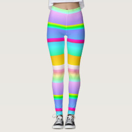 Ljus vibrationsstrimmig leggings