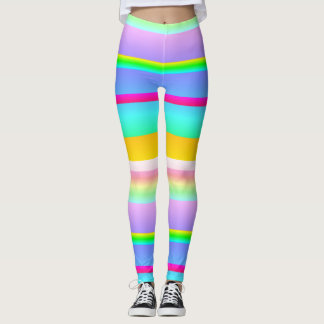 Ljus vibrationsstrimmig leggings