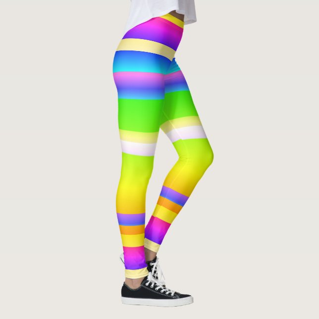 Ljus vibrationsstrimmig leggings (Höger)
