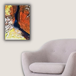 Ljus vid änden av en grotta vid Poster av persikor