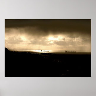 Ljus vid floden poster