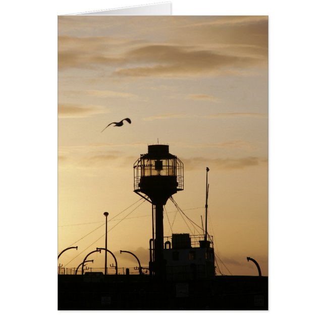 Ljus vid solnedgång hälsningskort (Framsidan)