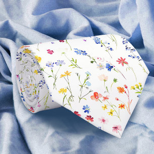 Ljus vildblommamönster slips