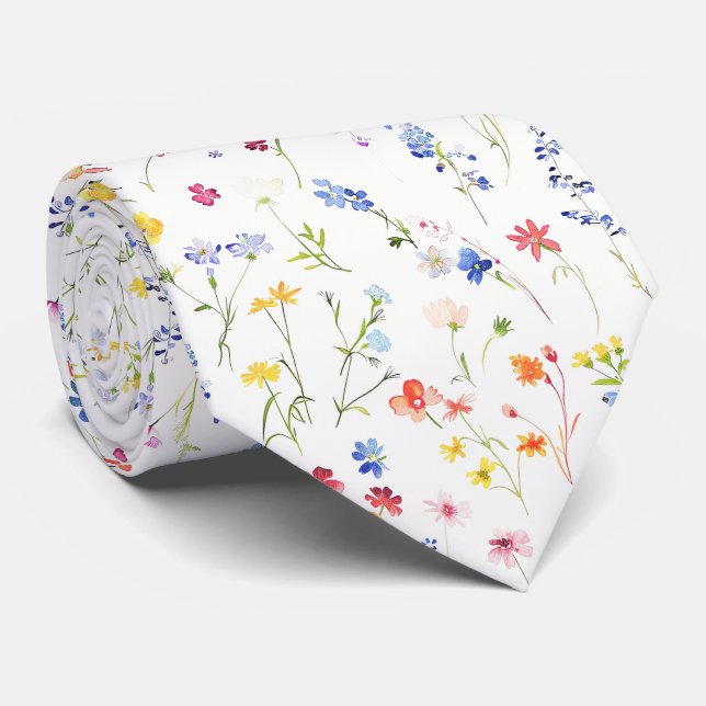 Ljus vildblommamönster slips (Rullad)