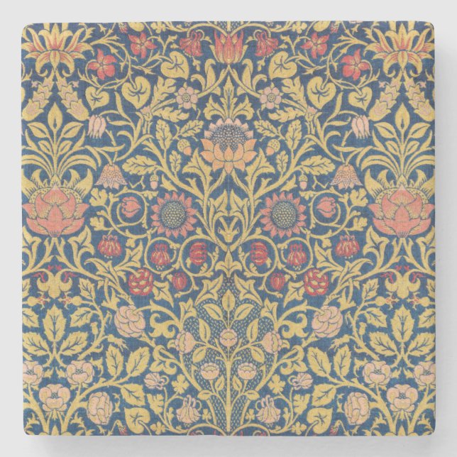 Ljus Violett och Akvileja (av William Morris) Stenunderlägg (Framsidan)