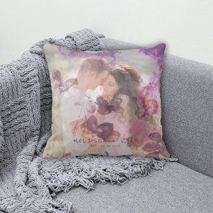 Ljus Violett Trädgårdsfotoöverlägg Kudde