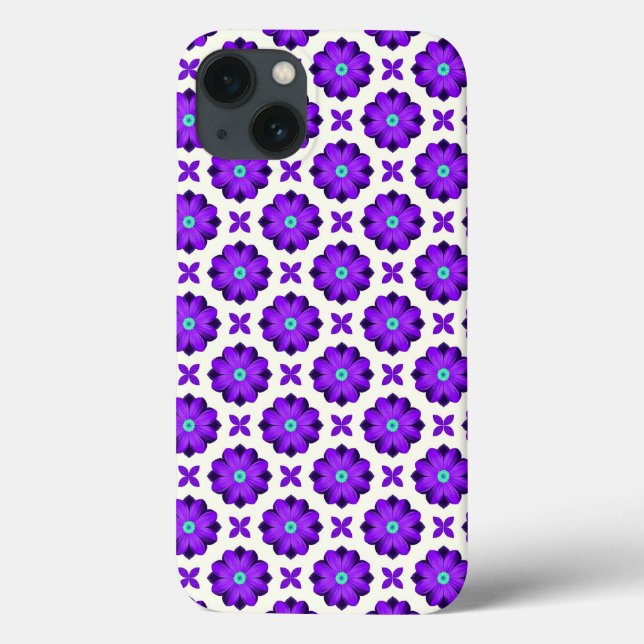 Ljus violetta blommor och bladmotiv (Baksida)