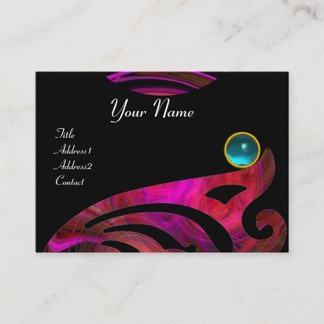 LJUS VORTEX AQUAMARINE blue rosa black red violet Visitkort (Framsida)