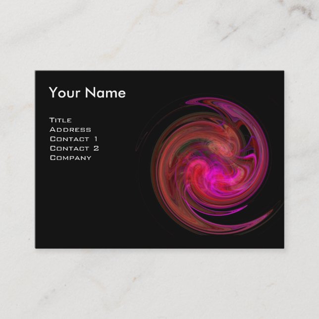 LJUS VORTEX MONOGRAM Vibrant Black rosa violet Visitkort (Framsida)