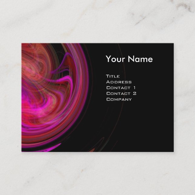 LJUS VORTEX MONOGRAM Vibrant Black rosa violet Visitkort (Framsida)