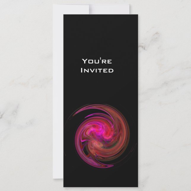 LJUS VORTEX rosa röd violett lila svart Inbjudningar (Framsida)