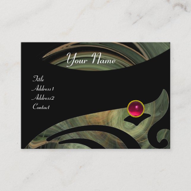 LJUS VORTEX RUBY röd rosa svart grått gult Visitkort (Framsida)