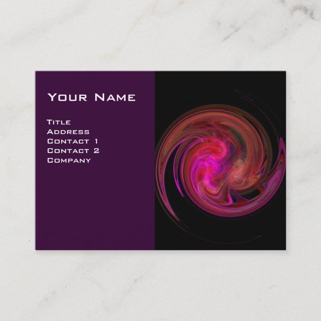 LJUS VORTEX,vibrant svart rosa violett vitt Visitkort (Framsida)