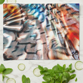 Ljus, vriden färgad sammet eller vriden smuts kökshandduk