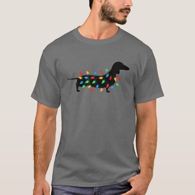 Ljus Wiener Dachshund Hund älskare T Shirt (Framsida)