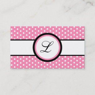 Ljusa 100 - rosa WhitPolkadot Pokadot visitkort