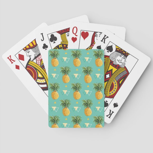 Ljusa ananas på Geometric Mönster Casinokort (Baksidan)