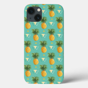 Ljusa ananas på geometriskt mönster