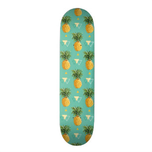 Ljusa ananas på geometriskt mönster skateboard bräda 20,5 cm