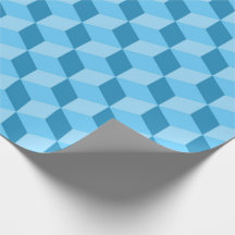 LJUSA BLÅ GEOMETRISKA KUBMÖNSTER