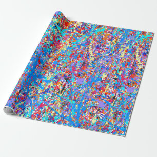 Ljusa blått målar Splatterabstrakt Presentpapper