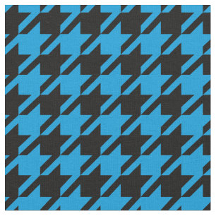 Ljusa blått och svart Houndstooth tyg