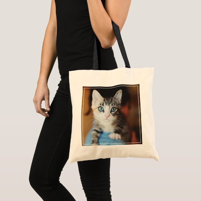 Ljusa blått synad kattunge tygkasse (Framsida (produkt))