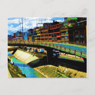 Ljusa byggnader i Bogota Vykort