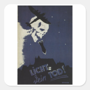 Ljusa elak din död_Propaganda Poster Fyrkantigt Klistermärke
