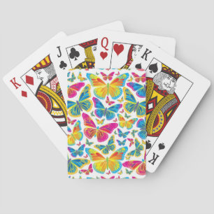 Ljusa färgade fjädrar rosa-spelkort casinokort