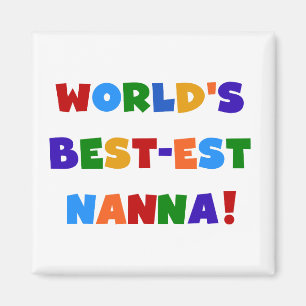 Ljusa färger Bäst-est Nanna Tshirts Magnet