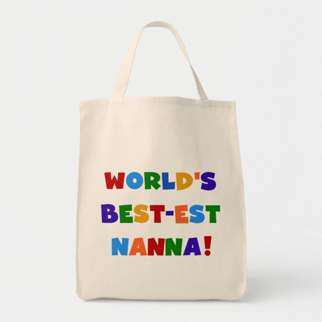 Ljusa färger Bäst-est Nanna Tshirts Tygkasse (Framsidan)