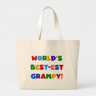 Ljusa färger bästa Grampy T-shirts och presenter Jumbo Tygkasse