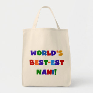 Ljusa färger bästa Nani T-shirts och gåvor Tygkasse