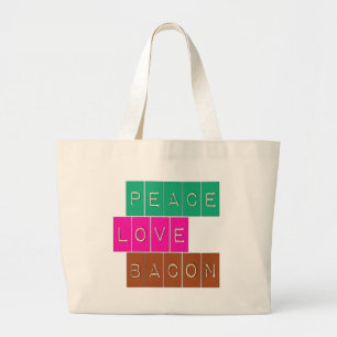 Ljusa färger design för fredkärlekbacon jumbo tygkasse