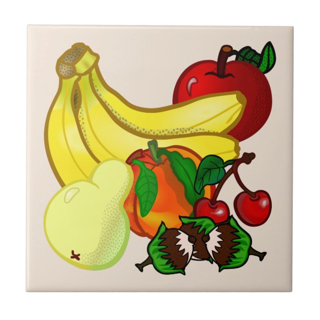 Ljusa färger för Fruit Wonderful Kitchen Ceramic T Kakelplatta (Framsidan)