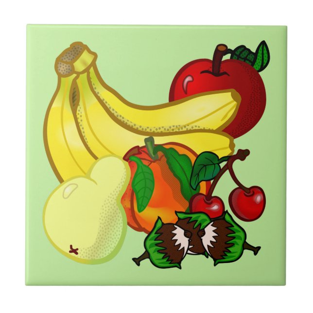 Ljusa färger för Fruit Wonderful Kitchen Kakelplatta (Framsidan)