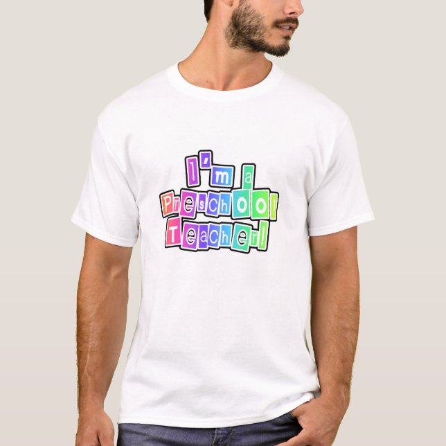 Ljusa färger förskole- lärare t shirt (Framsida)