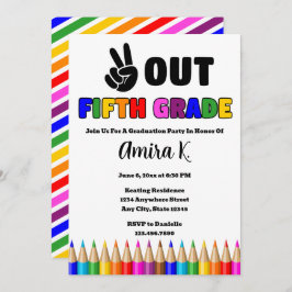 Ljusa färger fred ute i Studentfesten Klass 5 Inbjudningar