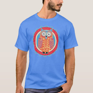 Ljusa färger gullig ugglaälskare uggla för natt tee shirt