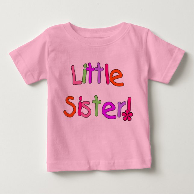 Ljusa färger Little Sister Tee Shirt (Framsida)