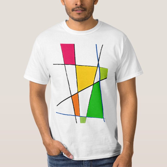 Ljusa färger modernt geometriskt mönster t-shirt (Framsida)
