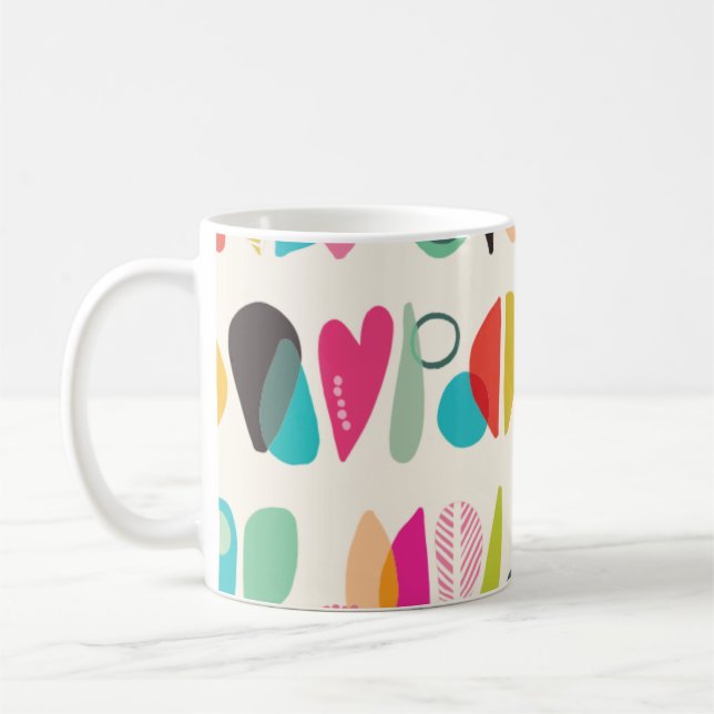 Ljusa färger mönster kaffemugg (Vänster)