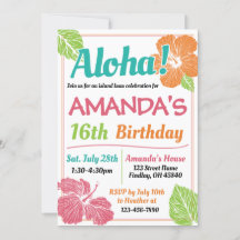 Ljusa färger ön Luau-Födelsedagsfesten